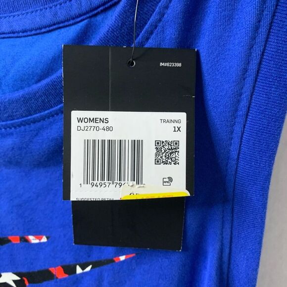 Nike Women's Plus Size Stars Tank Top blue Size 1X NWT - Picture 3 of 4